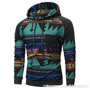 MISYAA Sweatshirts for Men Long Sleeve Multicolor Geometric Print Hoodie Hooded Sport Coat Activewear Shirt Mens Tops Dark Gray B07M5NW96P